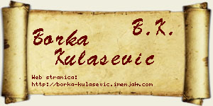 Borka Kulašević vizit kartica